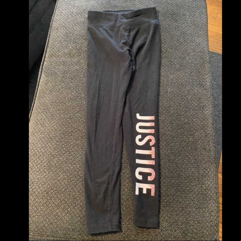 Girls Justic Black Leggins Size 10